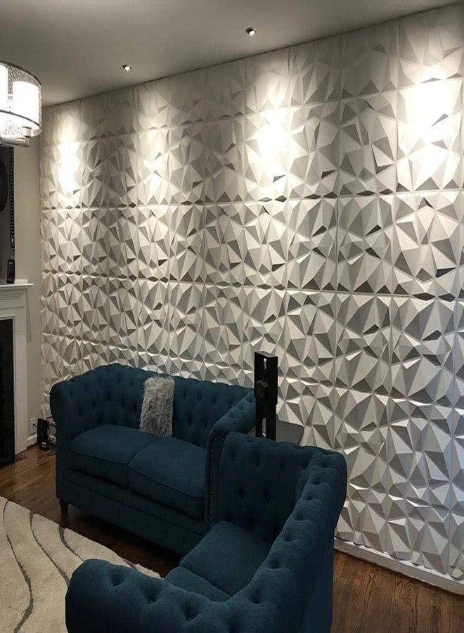 Lukzer 4PC 3D Foam Wallpaper Hard Waterproof Wall Sticker for Home, Bedroom, Office, Living Room, Café Decoration (Diamond / 70 x 70cm) - Image 5